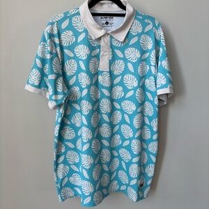 Alter Ego Running Palm Leaf Polo Shirt Size L